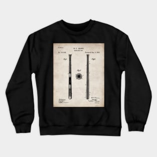 Baseball Bat Patent - Baseball Player Team Coach Art - Antique Crewneck Sweatshirt